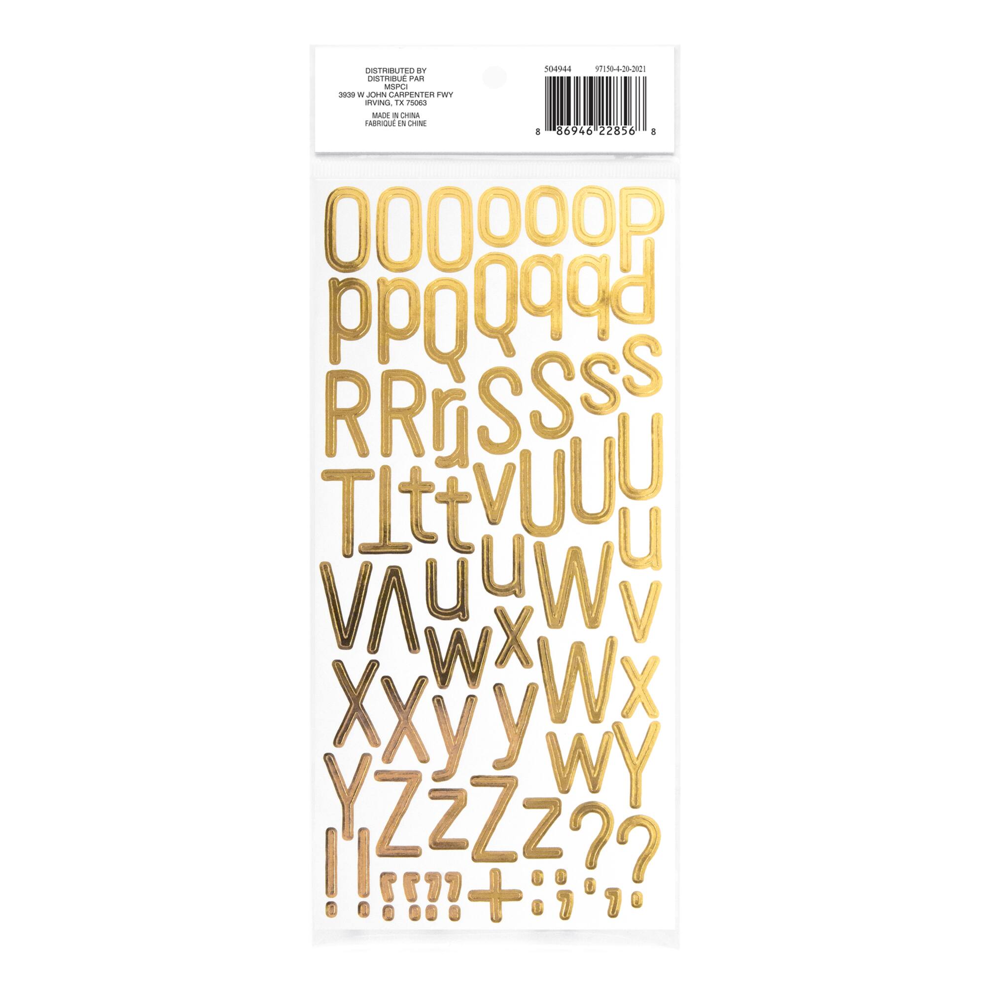 Gold Foil Skinny Alphabet Stickers by Recollections™